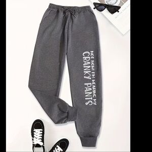 New “Cranky Pants” Sweatpants - Charcoal - S & XXL